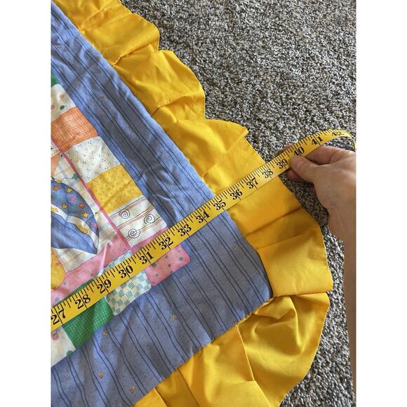 Vintage Baby Quilt Comforter Handmade Tied Quilt Zoo Animals 44x38 - Picture 6 of 11